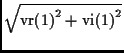 $\sqrt{{\textrm{vr(1)}}^2 + {\textrm{vi(1)}}^2}$